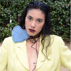 Heart Denim Earrings